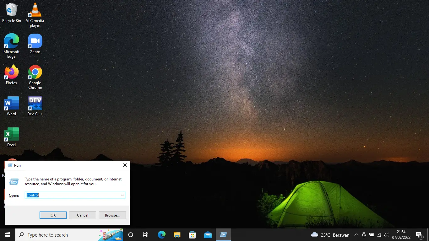 Screenshot desktop Windows sebagai contoh gambar landscape